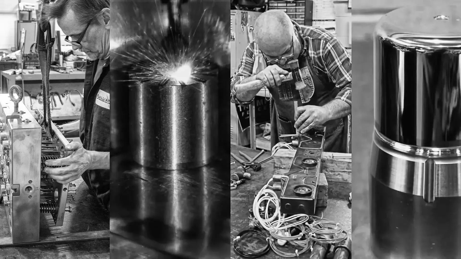 Collage of people and machines using Alliance product and services